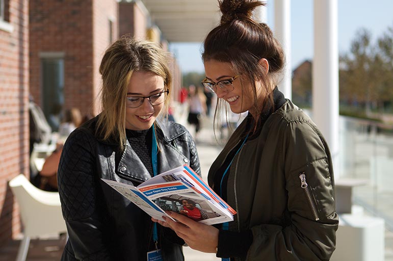 Students at an Open day