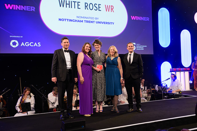 White Rose and NTU team receiving their award at totaljobs