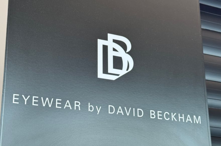 Sign for David Beckham eyewear brand