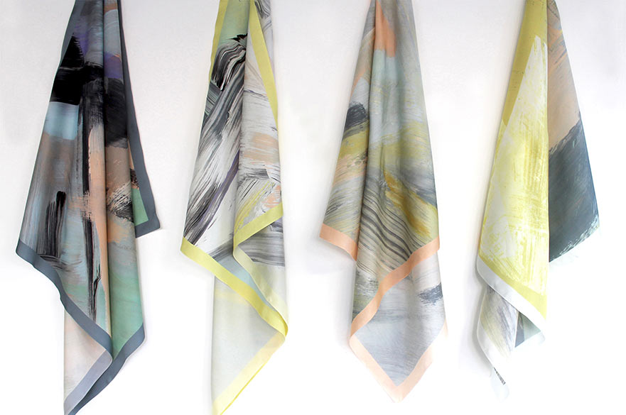 4 silk scarves