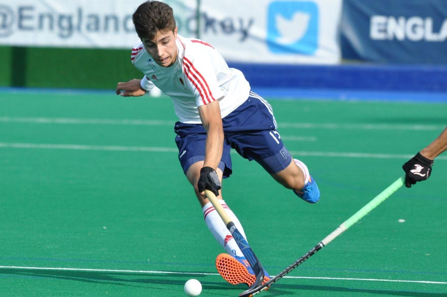 Gareth Griffiths in action for England Hockey