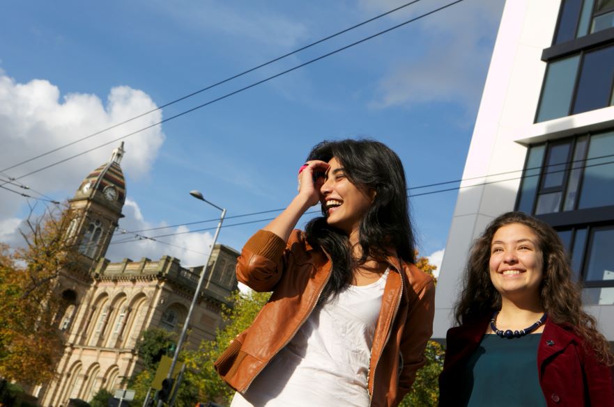 Students outside Byron building