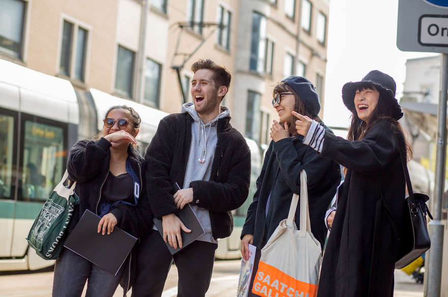 students laughing