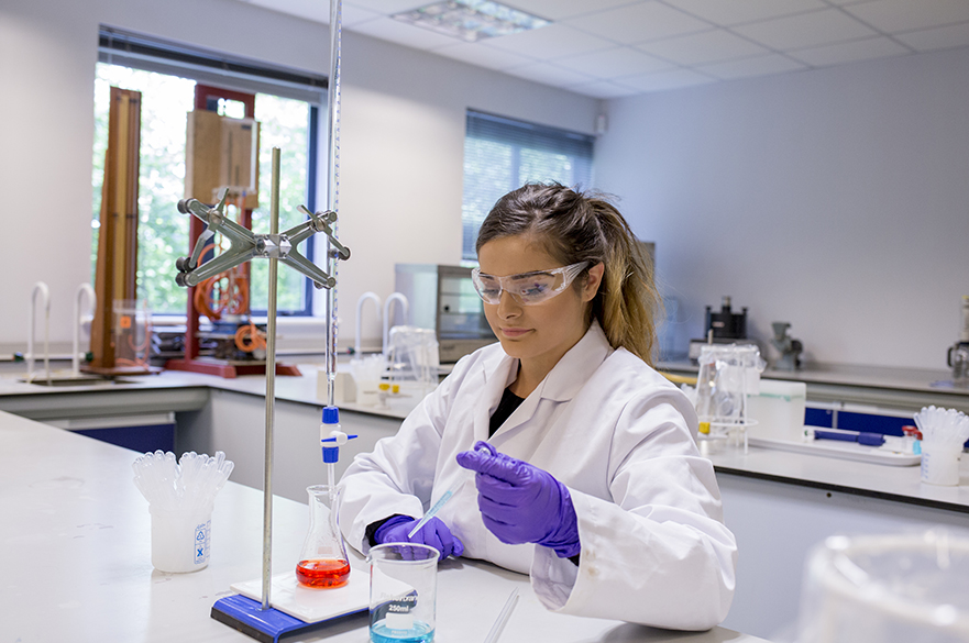 Student working in lab