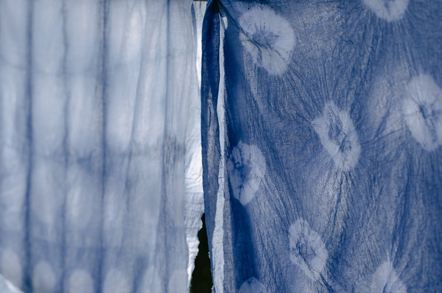 an image of blue dyed fabric