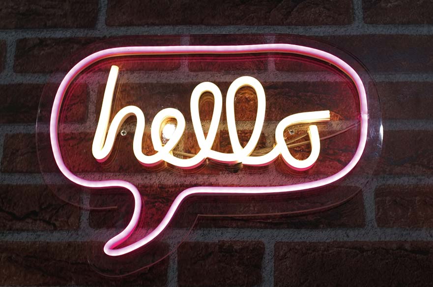 Hello sign