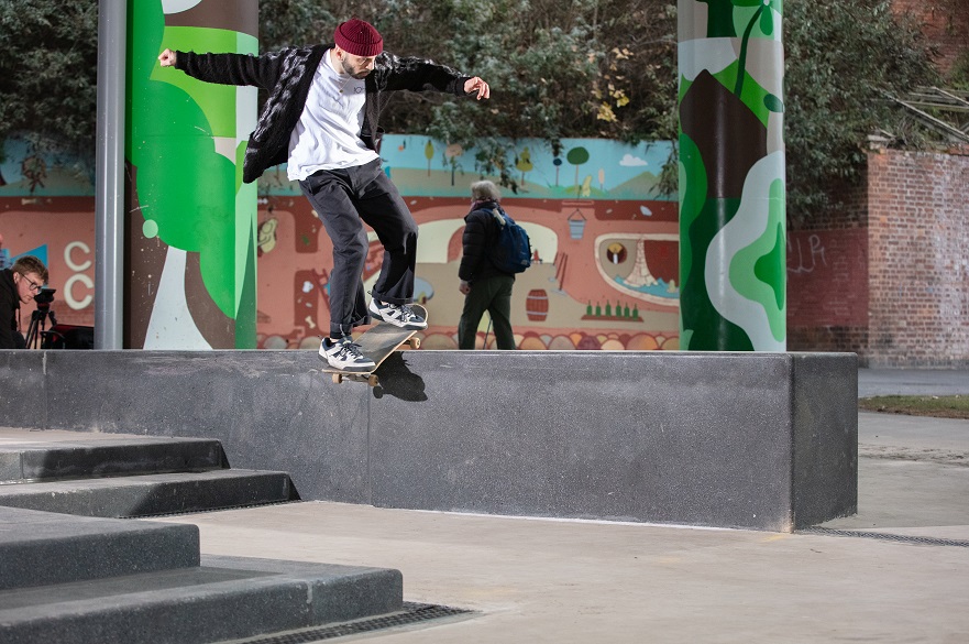 Male skater at the new skate space