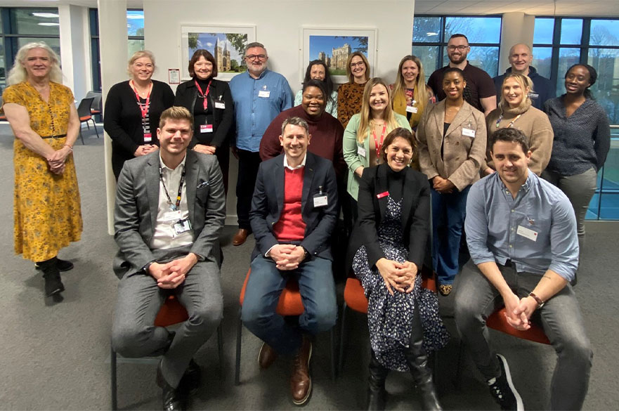 Fellows and staff at the Alumni and Industry Fellows Programme launch event at NTU Mansfield.