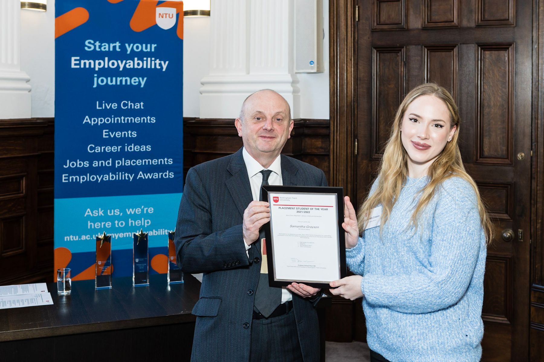 Short-Term Placement Award winner Samantha Grayson