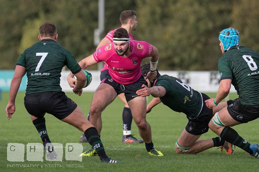 Mike Ozdilli attacking the defence vs University of Exeter