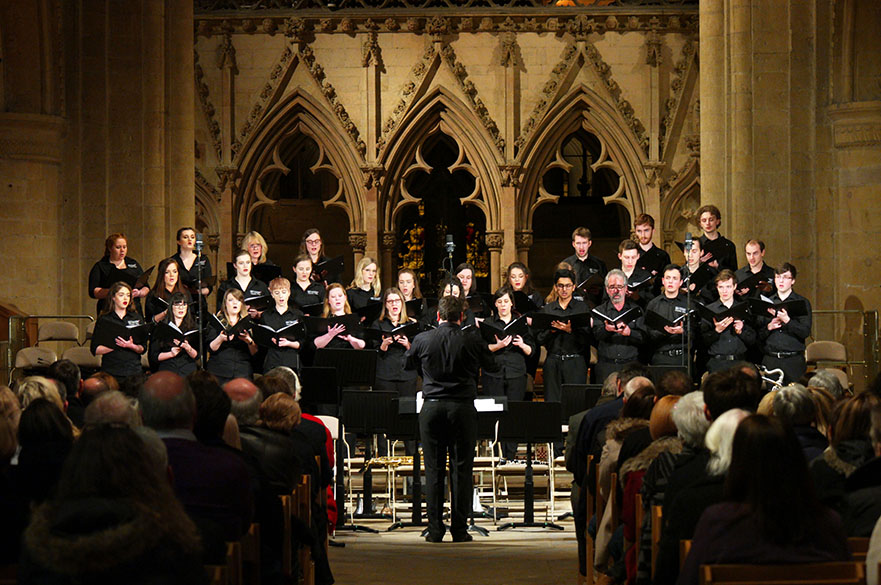 The NTU Chamber Choir singing in Southwell Minster.