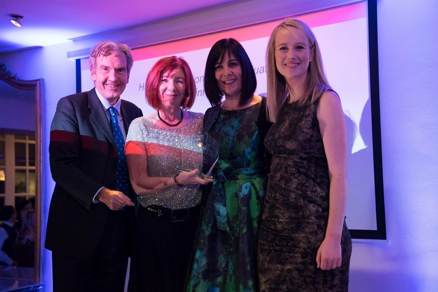 NCTJ chairman Kim Fletcher, Head of CBJ Carole Fleming, Journalism course leader Tracy Powell, Awards host Sophy Ridge, Sky News presenter