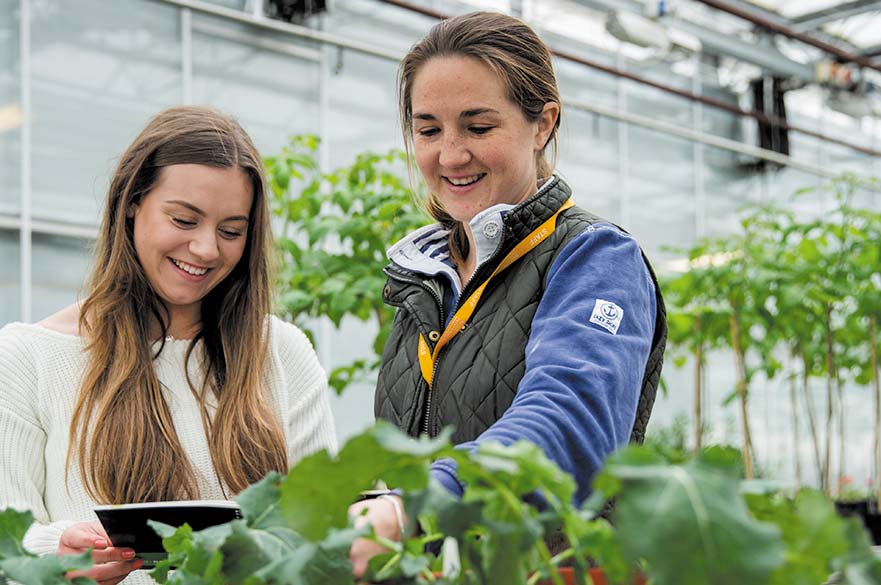 ARES students with plants