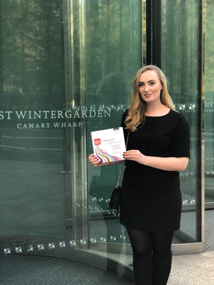 Bella pictured at the TARGETJobs Undergraduate of the Year Awards