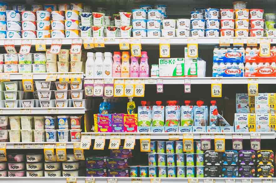 Photo of supermarket shelves