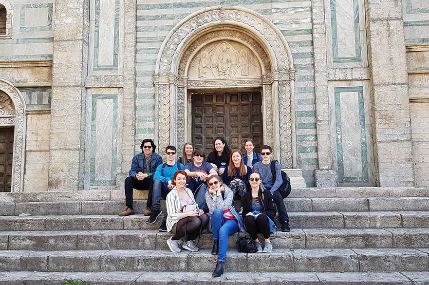 DFTV students enjoying the sites in central Rome