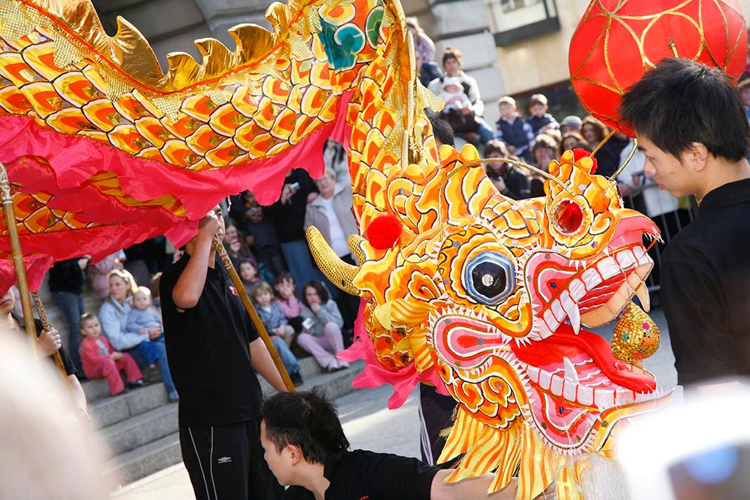 Chinese dragon at Nottingham New Year celebrations