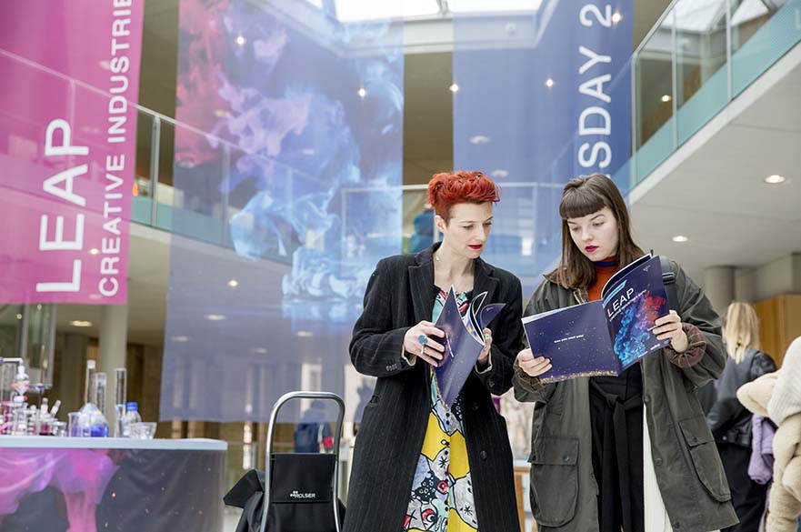 Two students at Employability fair