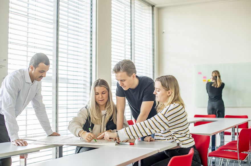 Group of students working together