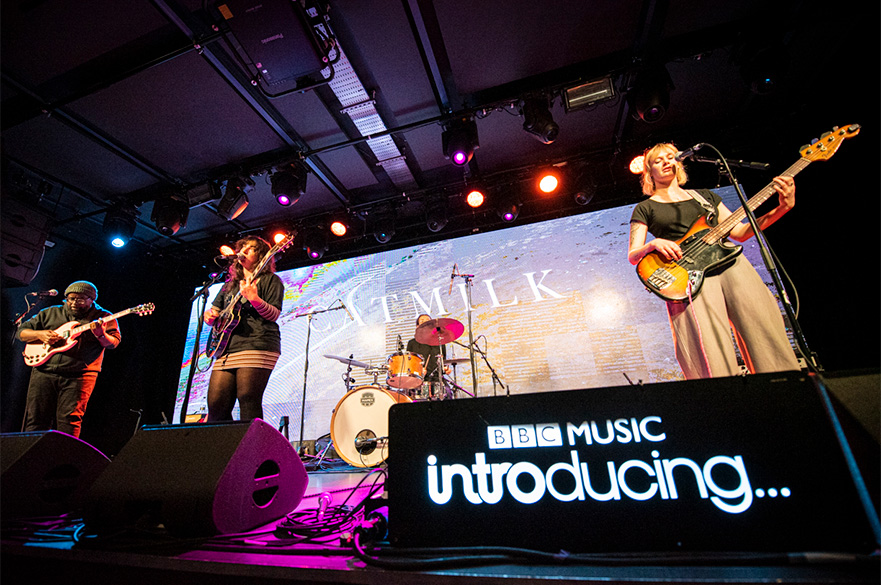 The band Catmilk performing live on the Metronome stage.