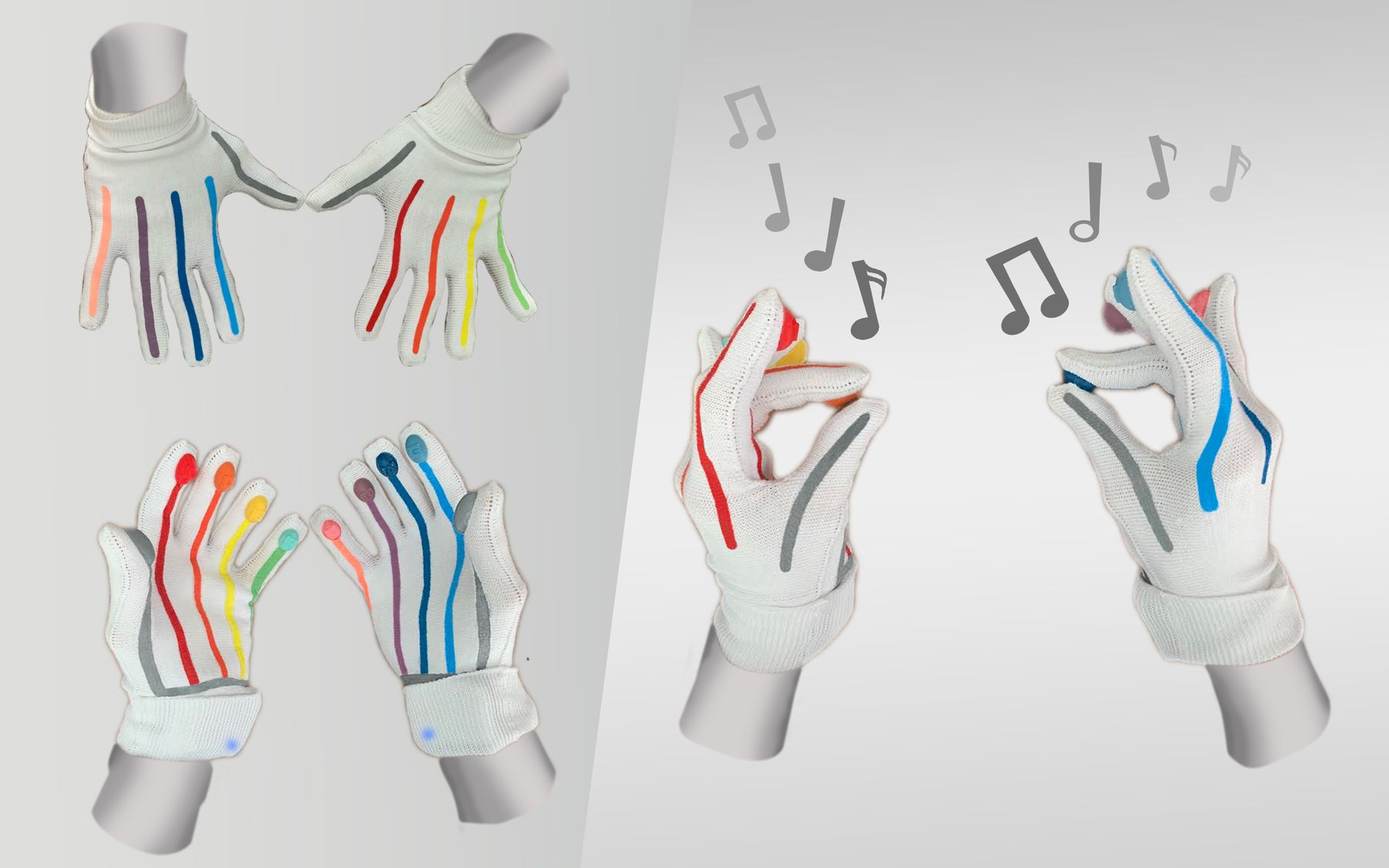 Render of a set of musical gloves for children