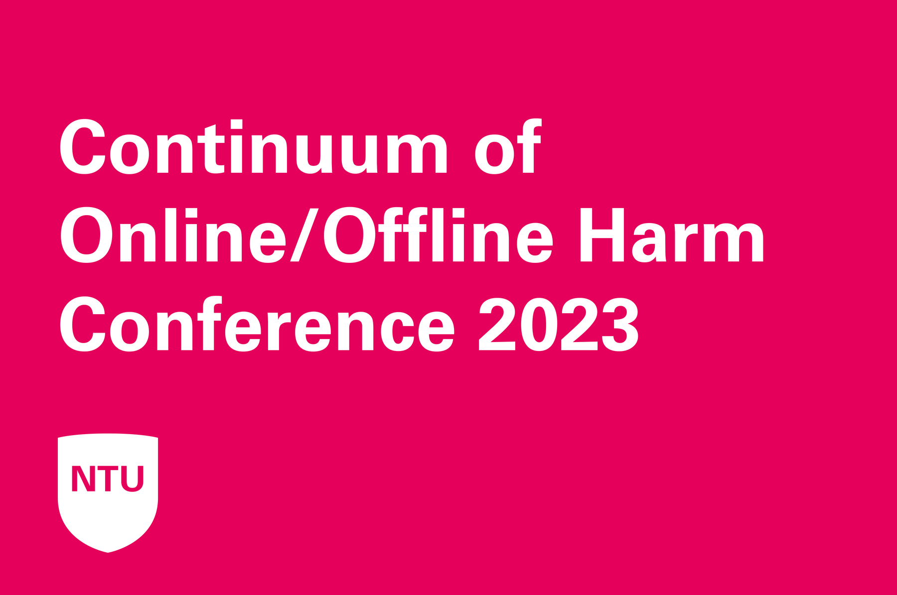 Continuum of Online/Offline Harm Conference header with text