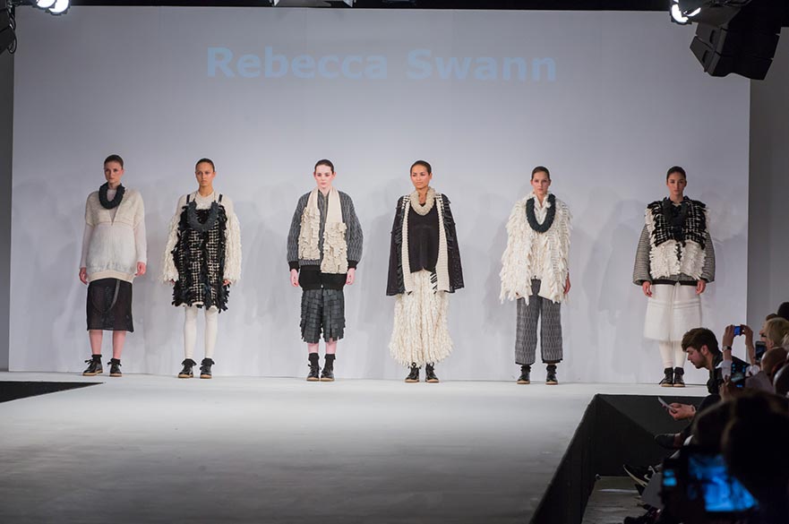Rebecca Swann's knitwear collection modelled at Graduate Fashion Week