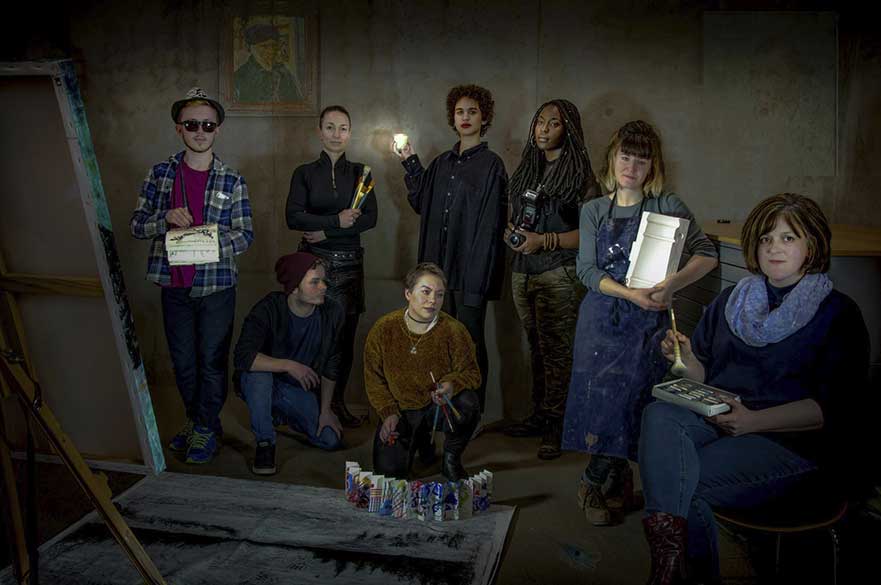 The MFA students at Nottingham Contemporary. Photo Simon Burrows.