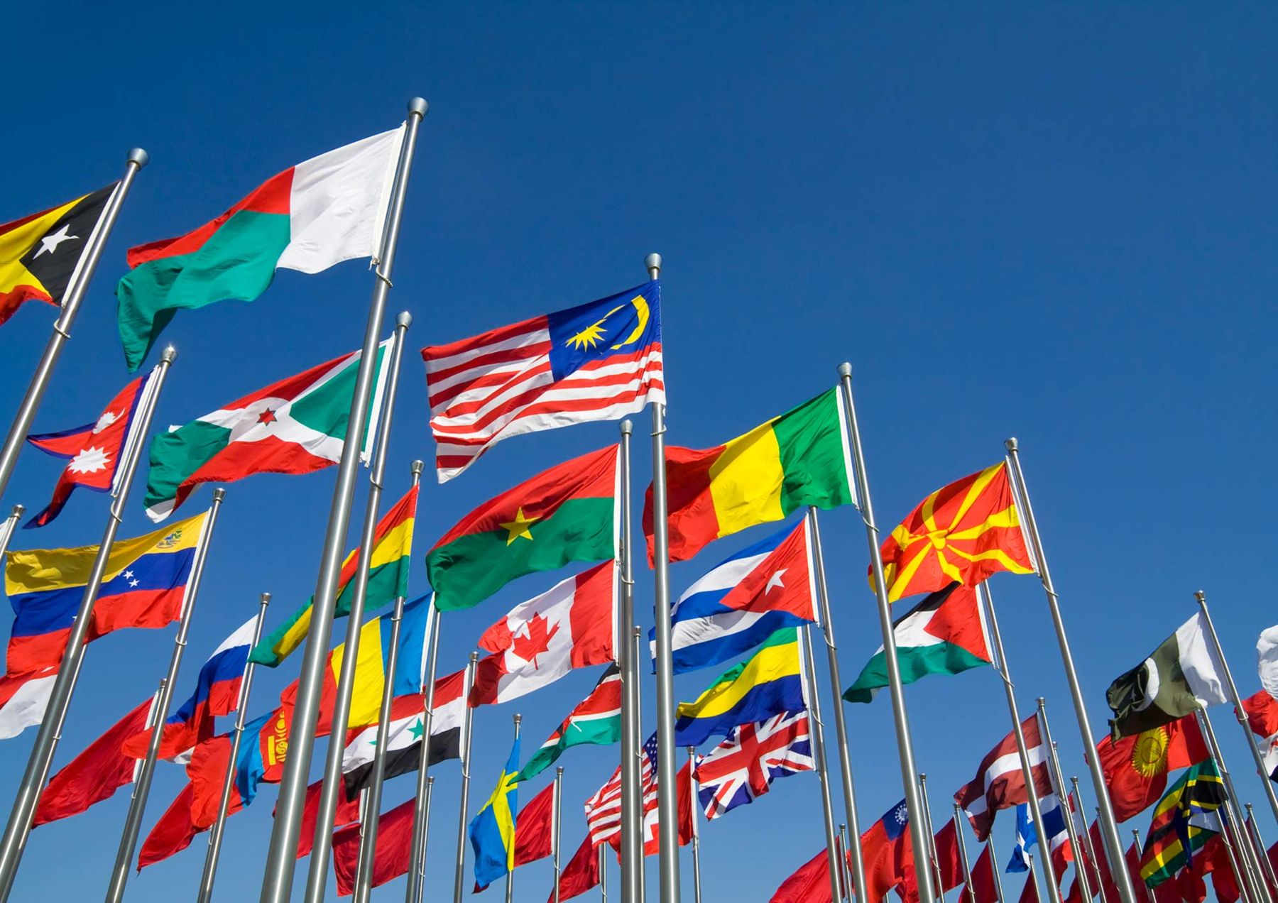 lots of different countries flags