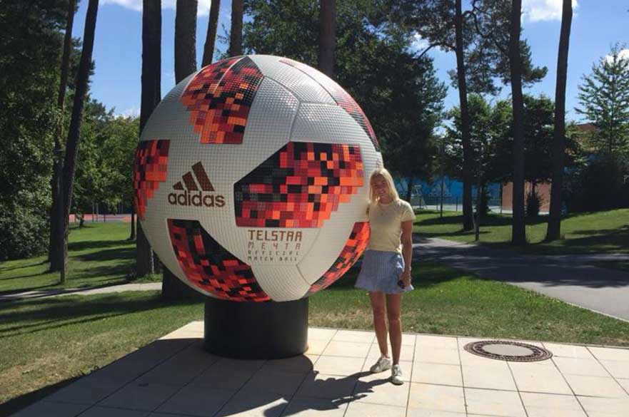 Fran outside the adidas headquarters in  Herzogenaurach, Germany  