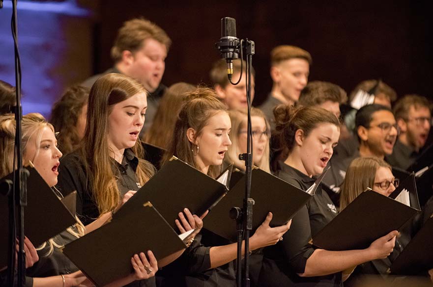 Students singing in the NTU Chamber Choir