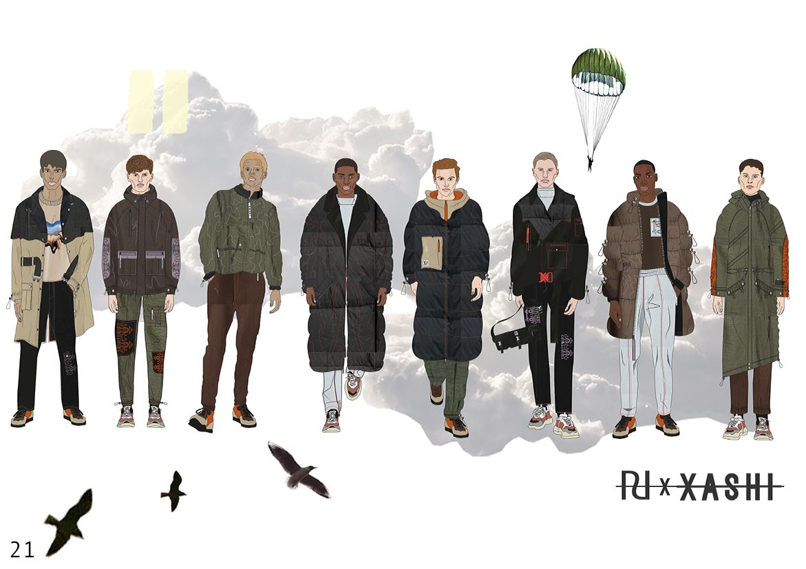 Fashion illustrations - a line up of garments for the River Island Project