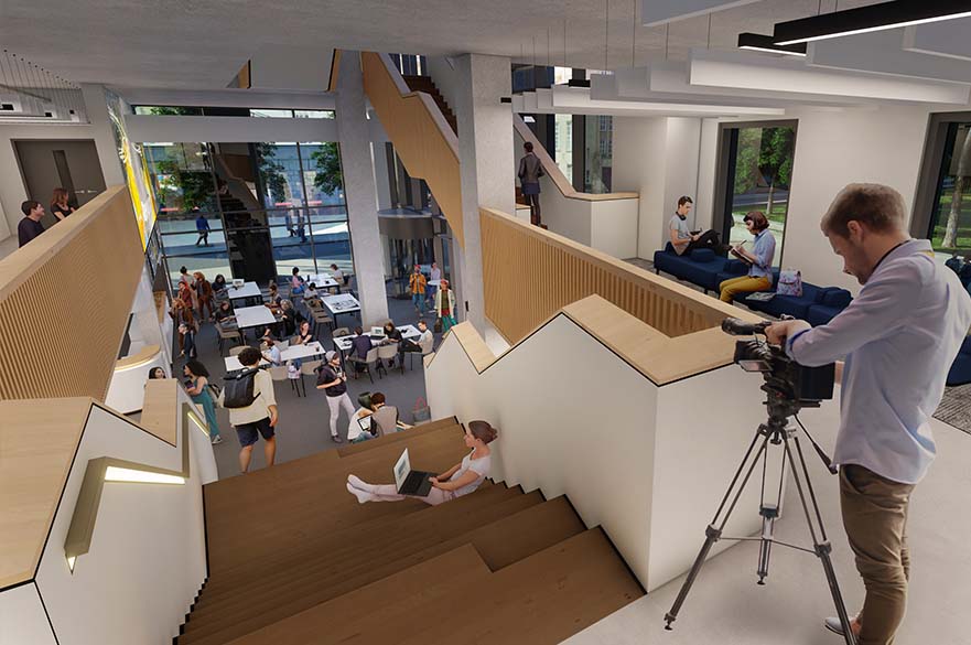artist impression of first floor space in the new DADA building