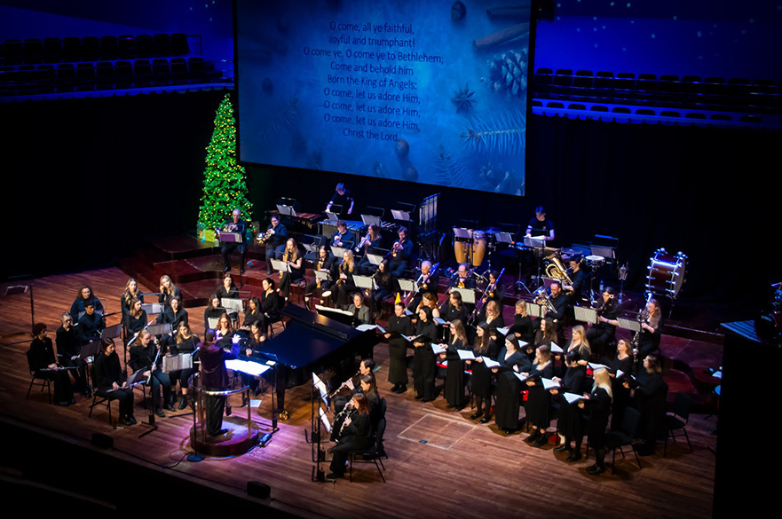 NTU's Ensembles performing at the theatre royal at their Christmas concert.