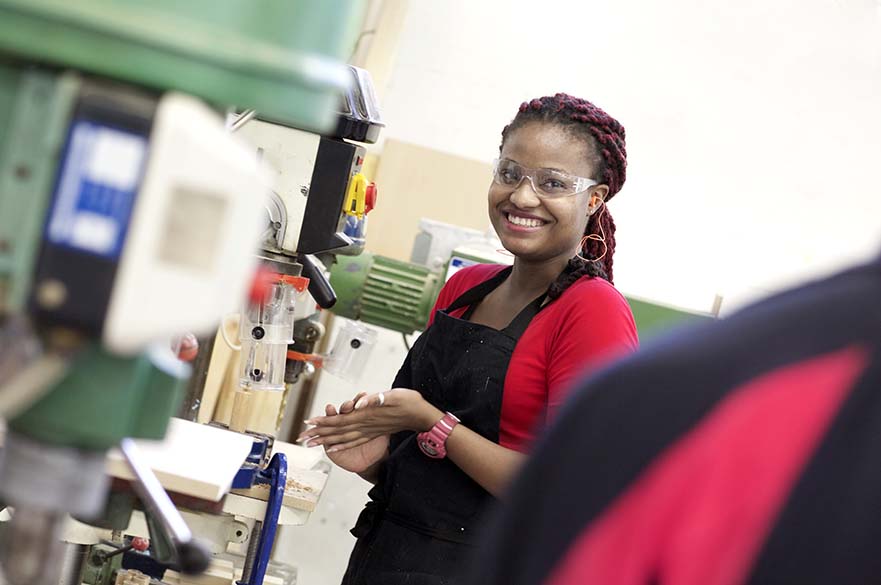 Student in workshop