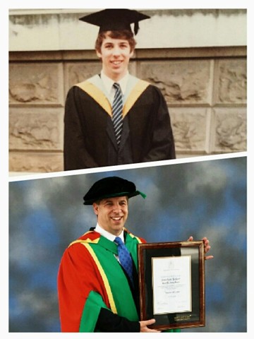 Young man graduating university