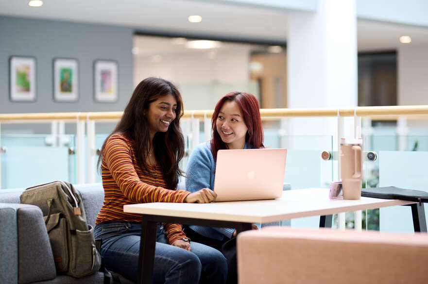 Two students studying together