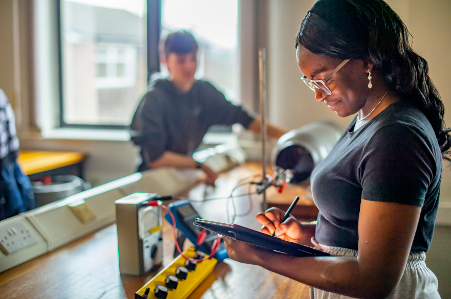 Image of student in lab