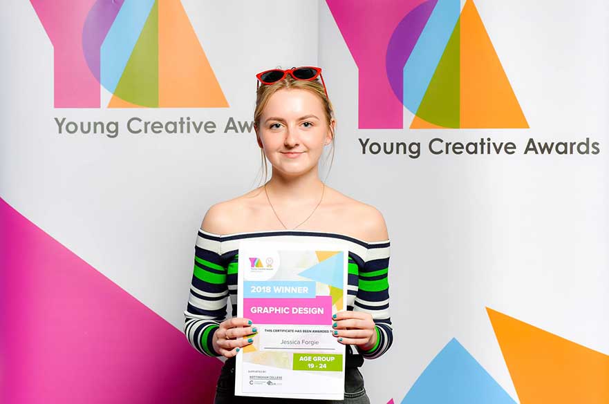 Jessica Forgie at the Young Creative Awards 