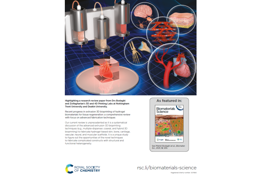 3D bioprinting of hydrogel biomaterials for tissue regeneration