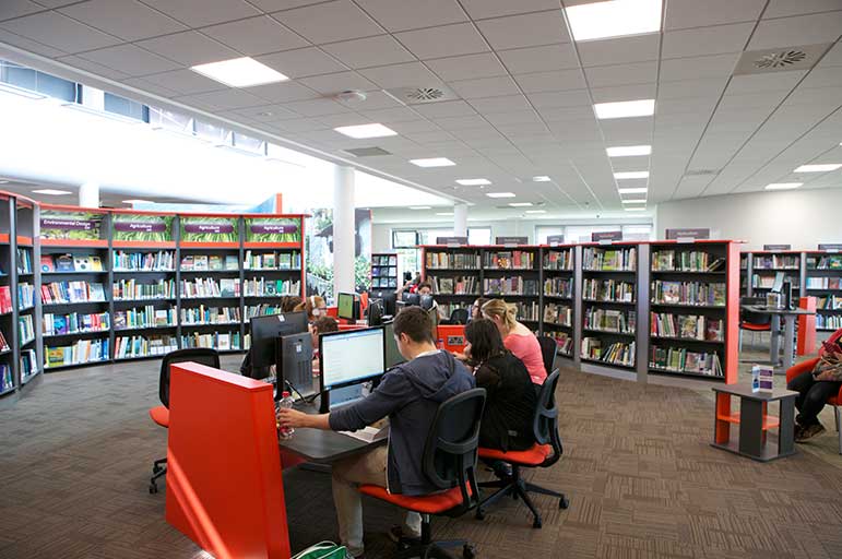 students in Brackenhurst library