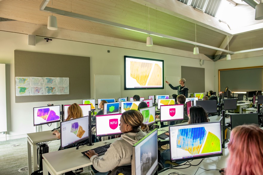 BSc Geography - A class of students learn how to use GIS software in our specialist GIS computer suite