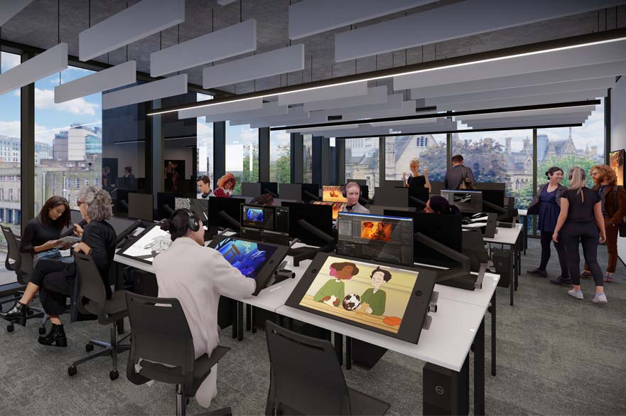 artist impression of an animation in the new DADA building