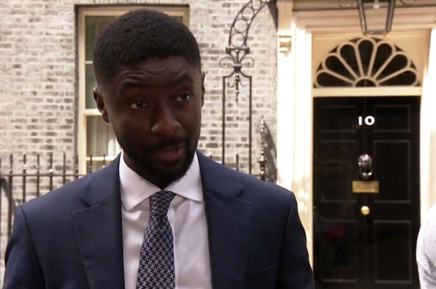 Christian Weaver stood outside Number 10 Downing Street