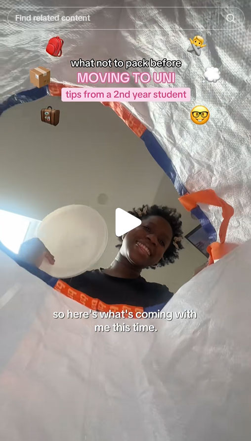 Naomi what not to pack TikTok