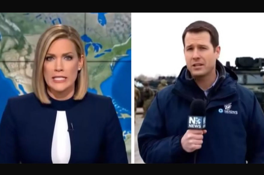 Two AI generated news reporters