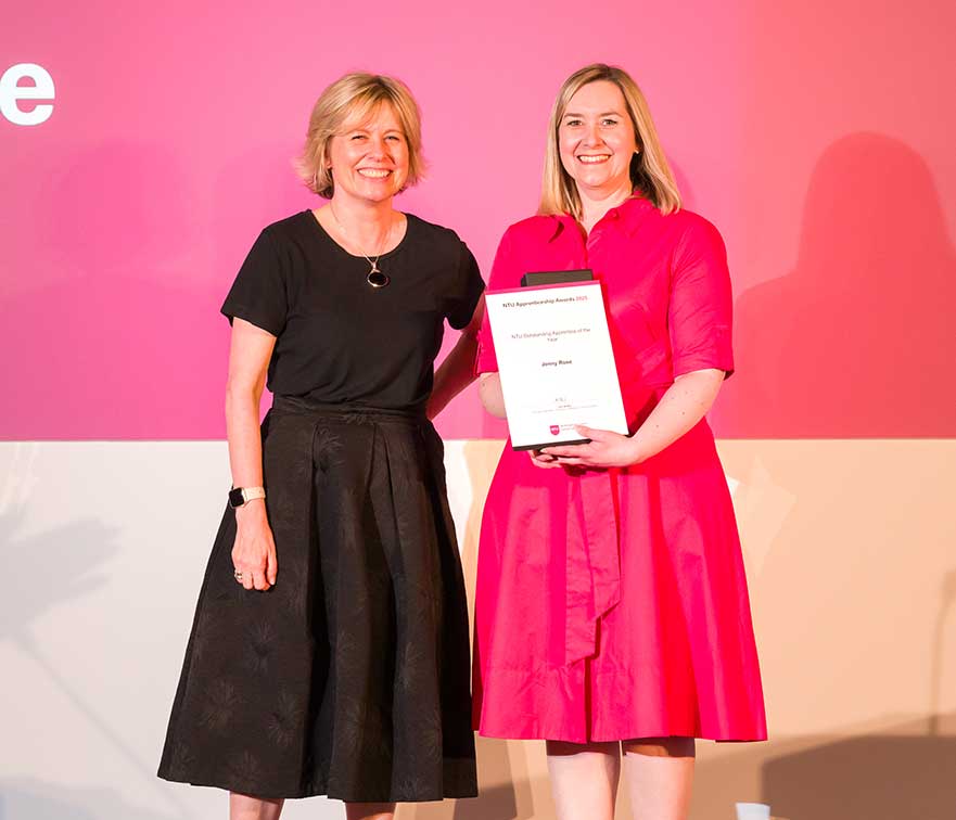 Jenny Rose receiving her Apprentice of the Year award