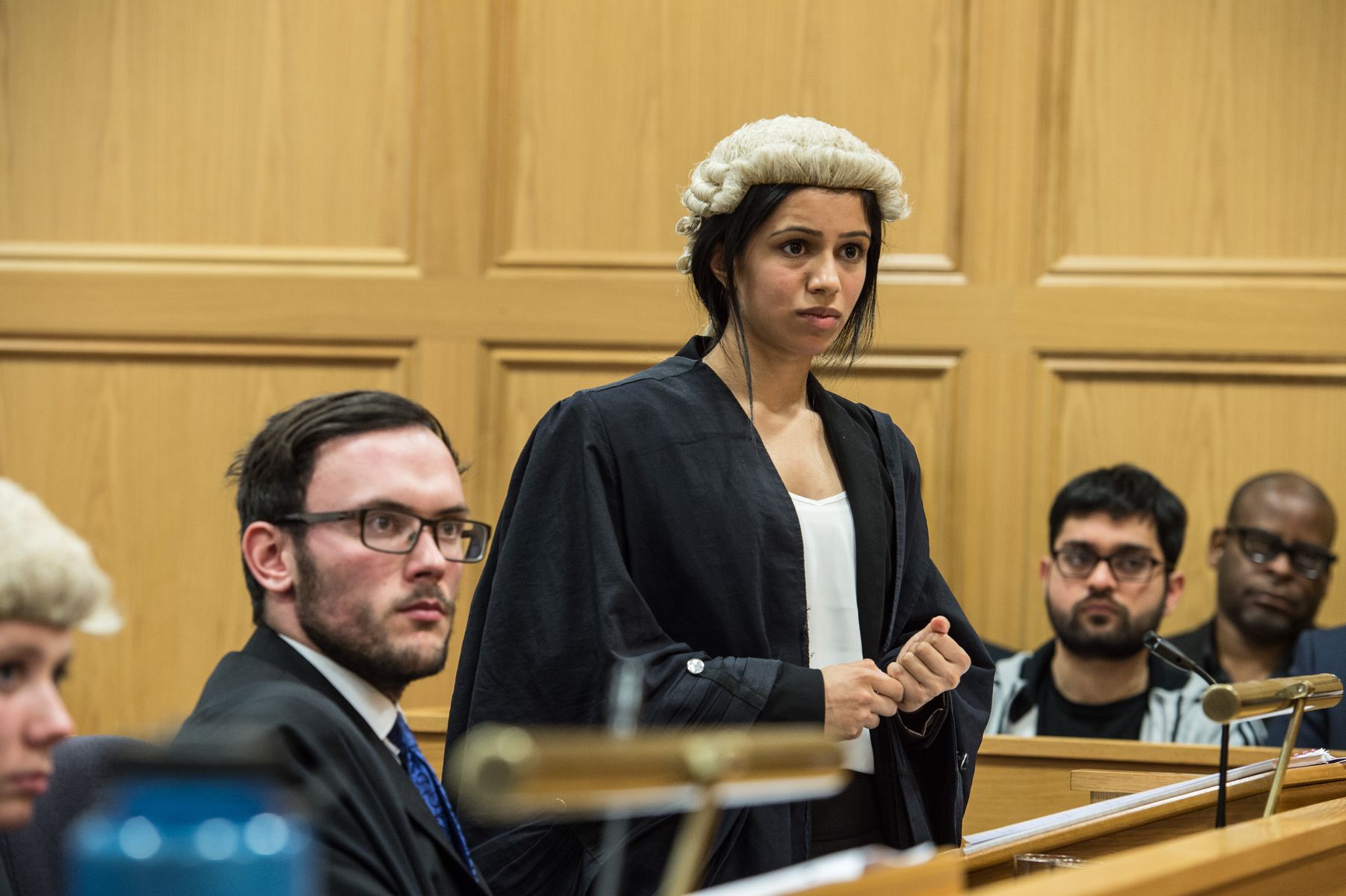 Law students in mock court