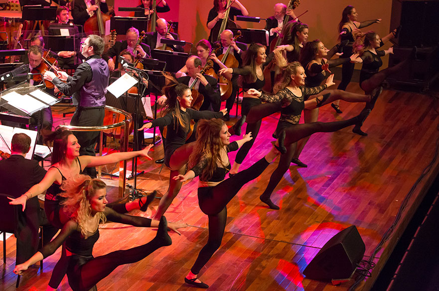 Students dancing on stage