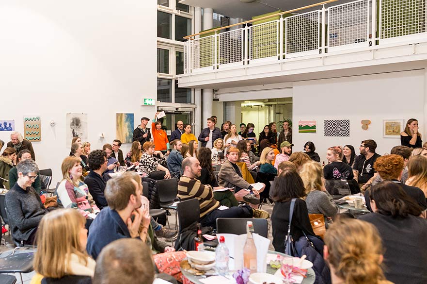 The Fine Bonington Atrium packed full for the Fine Art Auction Art Auction in full swing